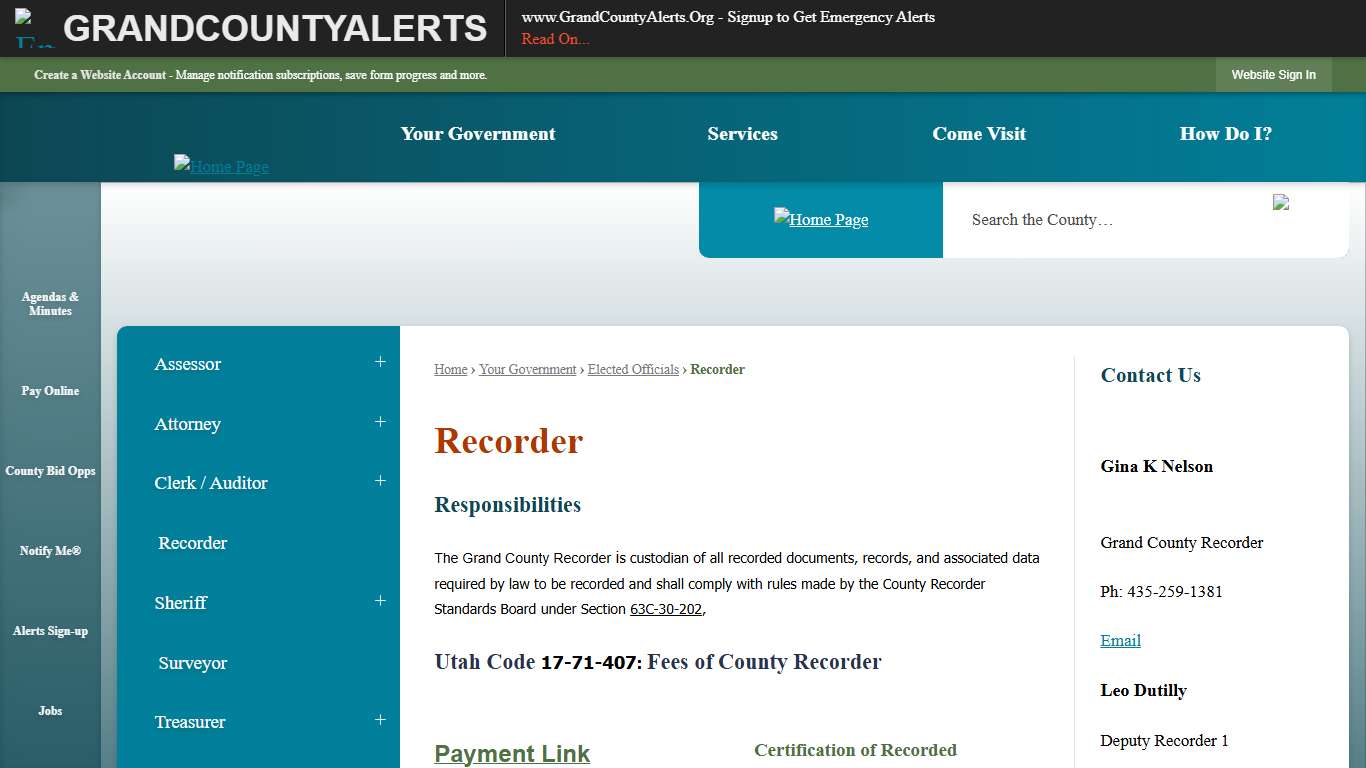 Recorder Grand County, UT - Official Website