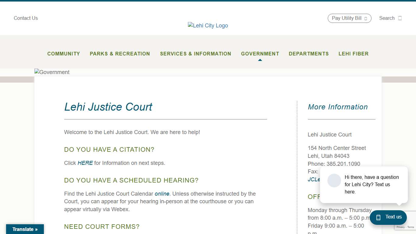 Lehi Justice Court - Lehi City